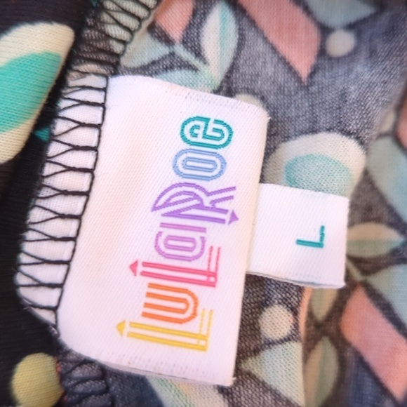 LuLaRoe Geometric Abstract Dipped Slinky Maxi Skirt Dress L - Picture 4 of 5